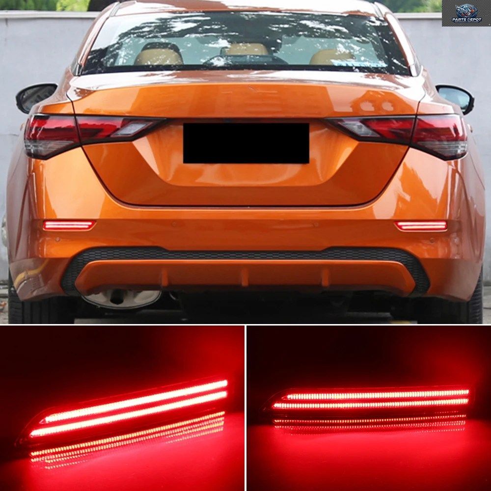 LEDリアバンパーリフレクターライト 日産セントラ シルフィ 20-25 ティアナ 22-24 パトロール 19-23 ムラーノ 15-19 ターンシグナルブレー