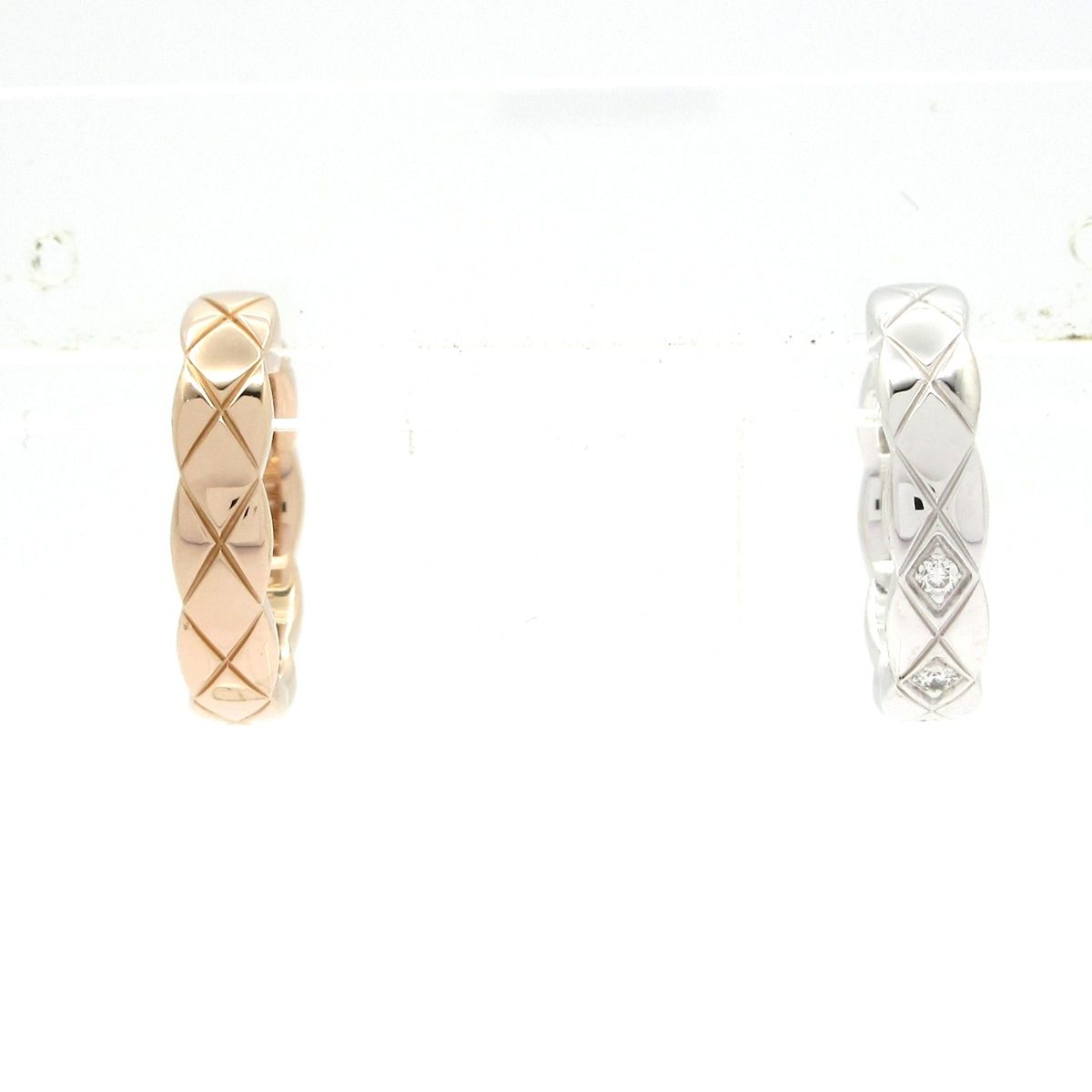 CHANEL(シャネル) アクセサリー美品 ココクラッシュ J11656 K18PG×K18WG×ダイヤモンド イヤーカフ×2点/5Pダイヤ