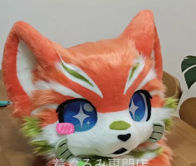 犬　猫　着ぐるみ ヘッド全頭　ヘッド ケモノ ファースーツ ぬいぐるみ コスプレ コスチューム Kurumi 一点物 C491