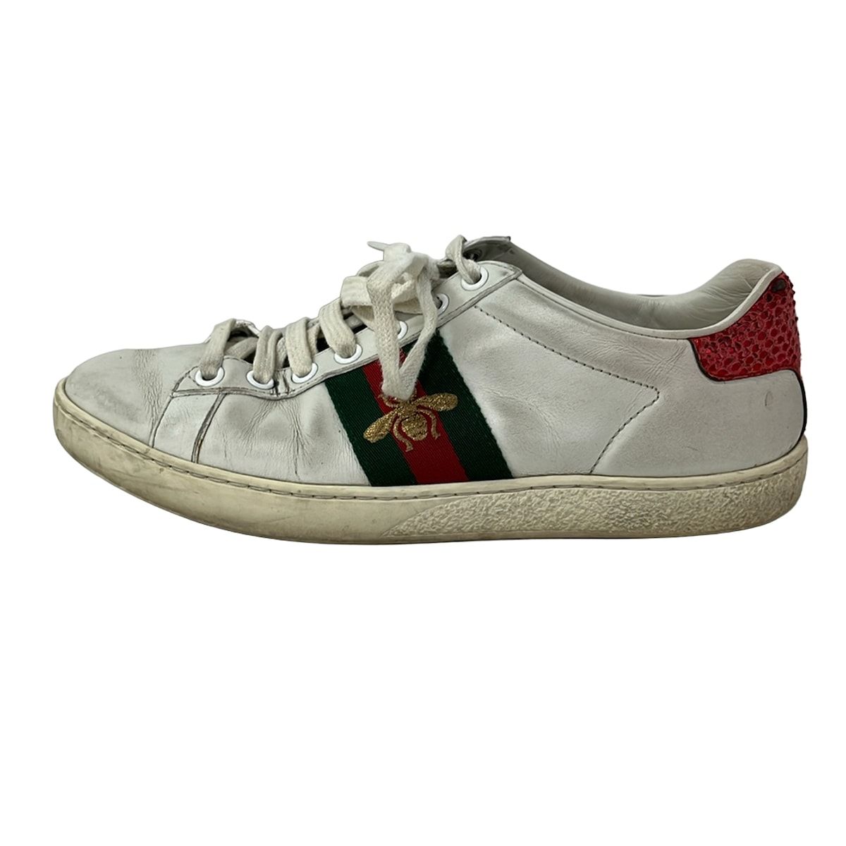 GUCCI(グッチ) スニーカー 36 レディース エース 431942 白×グリーン×レッド エンブロイダリー レザー 12,397円