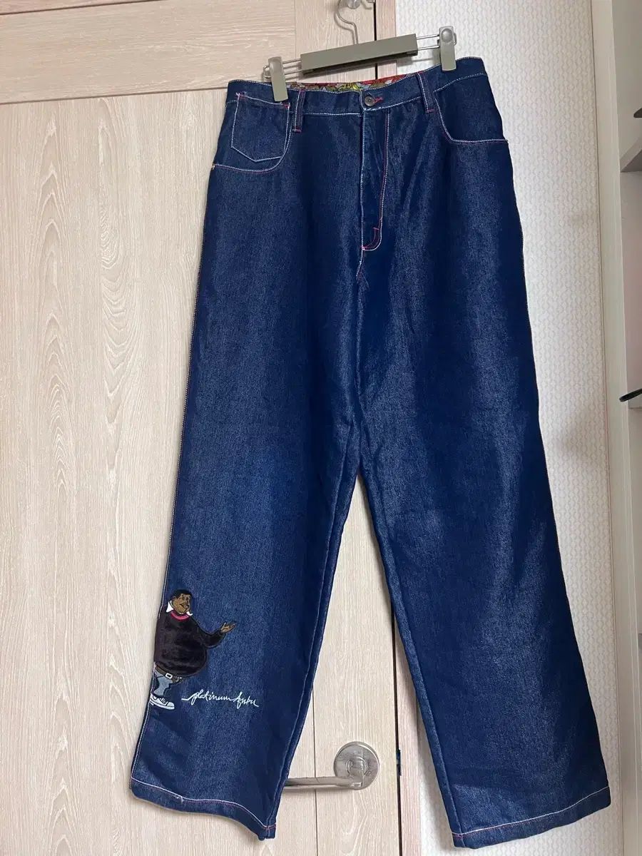 00s FUBU(フブ) プラチナ オールドスクール ヒップホップ Indigo デニムパンツ