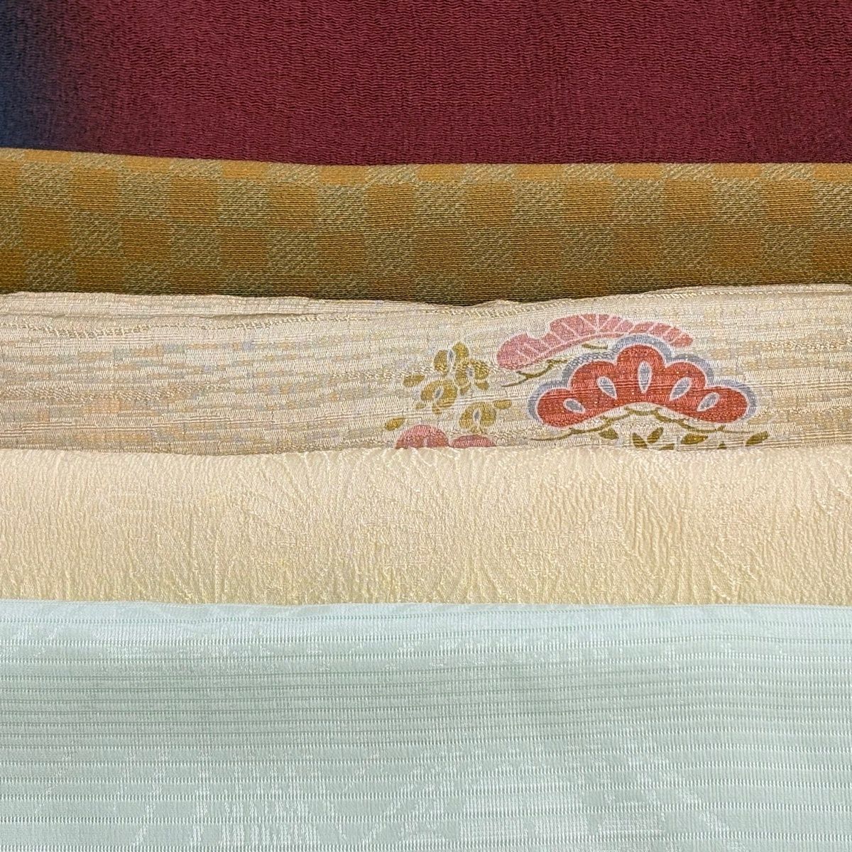 帯揚げ 優品 帯揚げ5枚セット ベージュ 正絹 和装小物 【中古】
