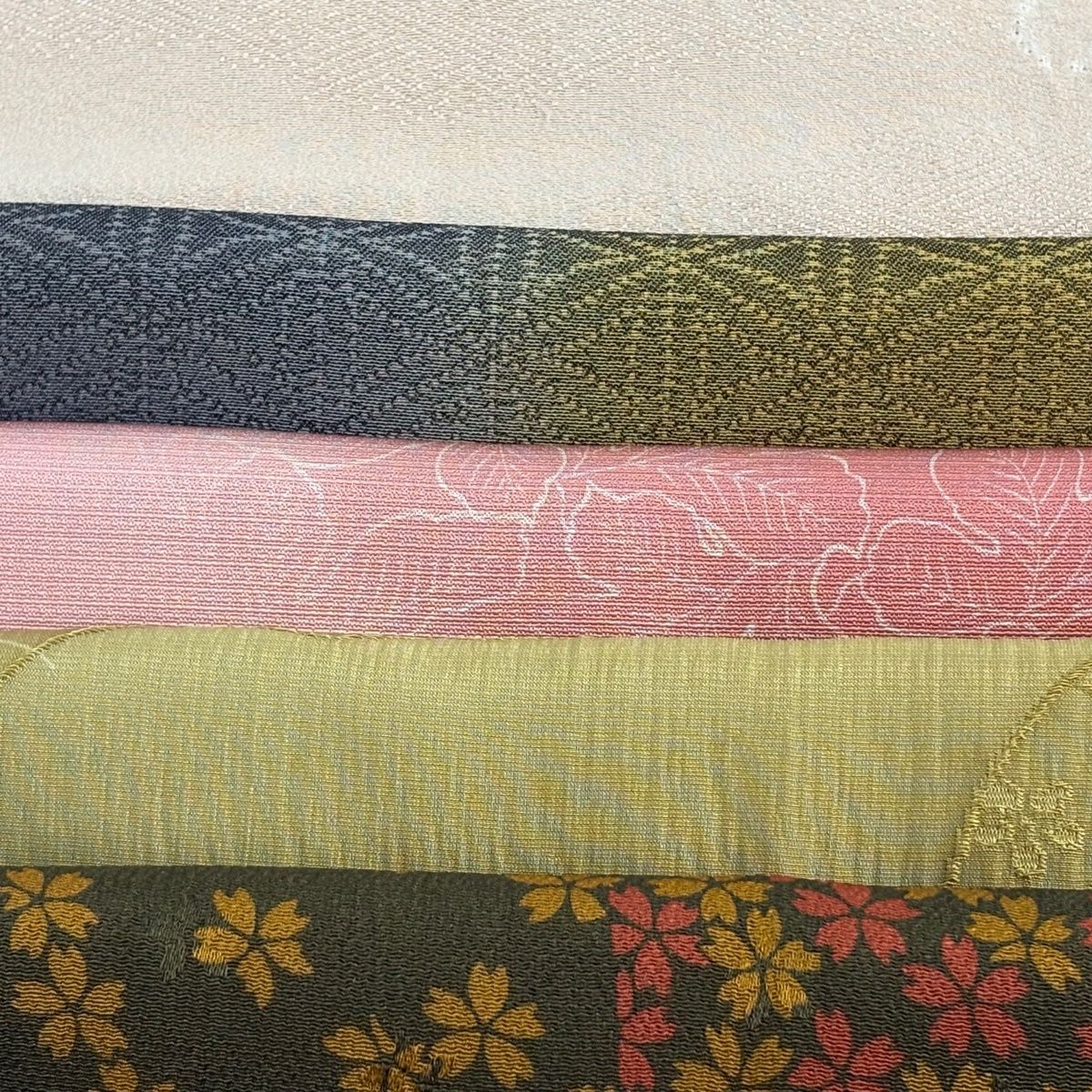 帯揚げ 優品 帯揚5枚セット ベージュ 正絹 和装小物 【中古】