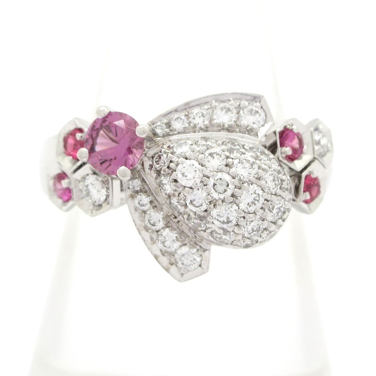 CHAUMET(ショーメ) リング 52美品 アトラップ モワ/ビー マイ ラブ 081974 K18WG×ダイヤモンド×ピンクサファイヤ ビー(蜂)/ミツバチ