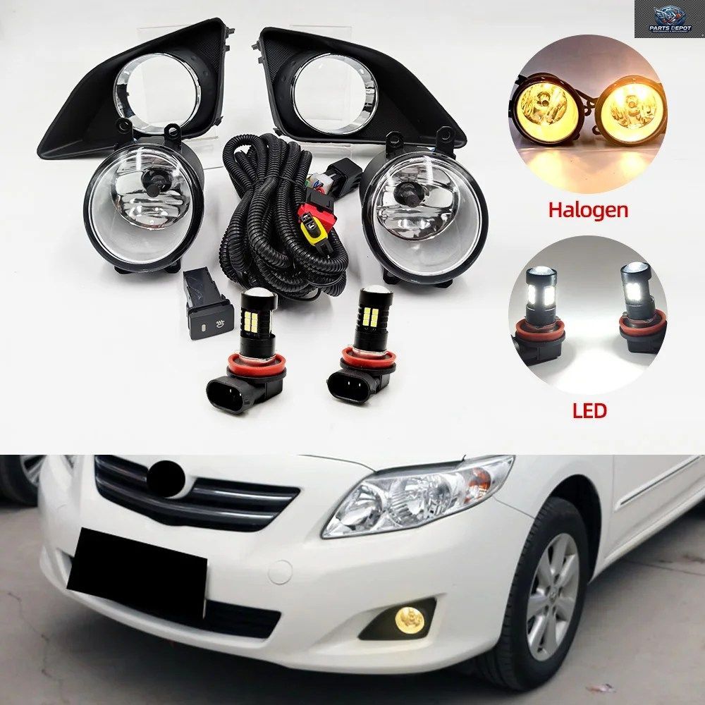 1 セット トヨタ カローラ 2008 2009 2010 LED フォグランプ フォグランプ アセンブリ フォグランプ カバー グリル ヘッドライト フォグラ