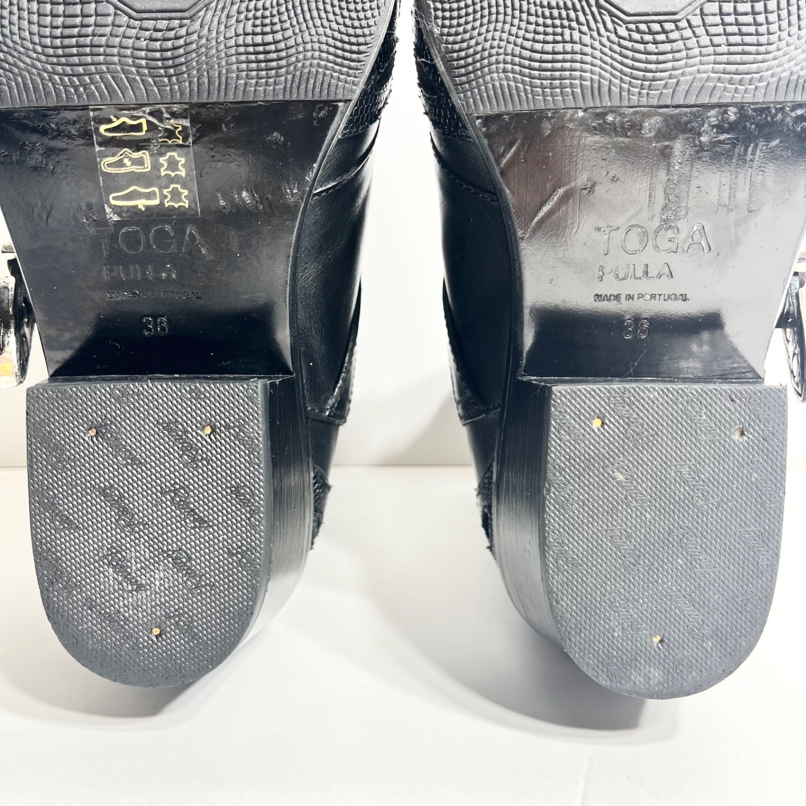 極美品】TOGA PULLA トーガプルラ 4連メタル BLACK MIX レザー ブーツ