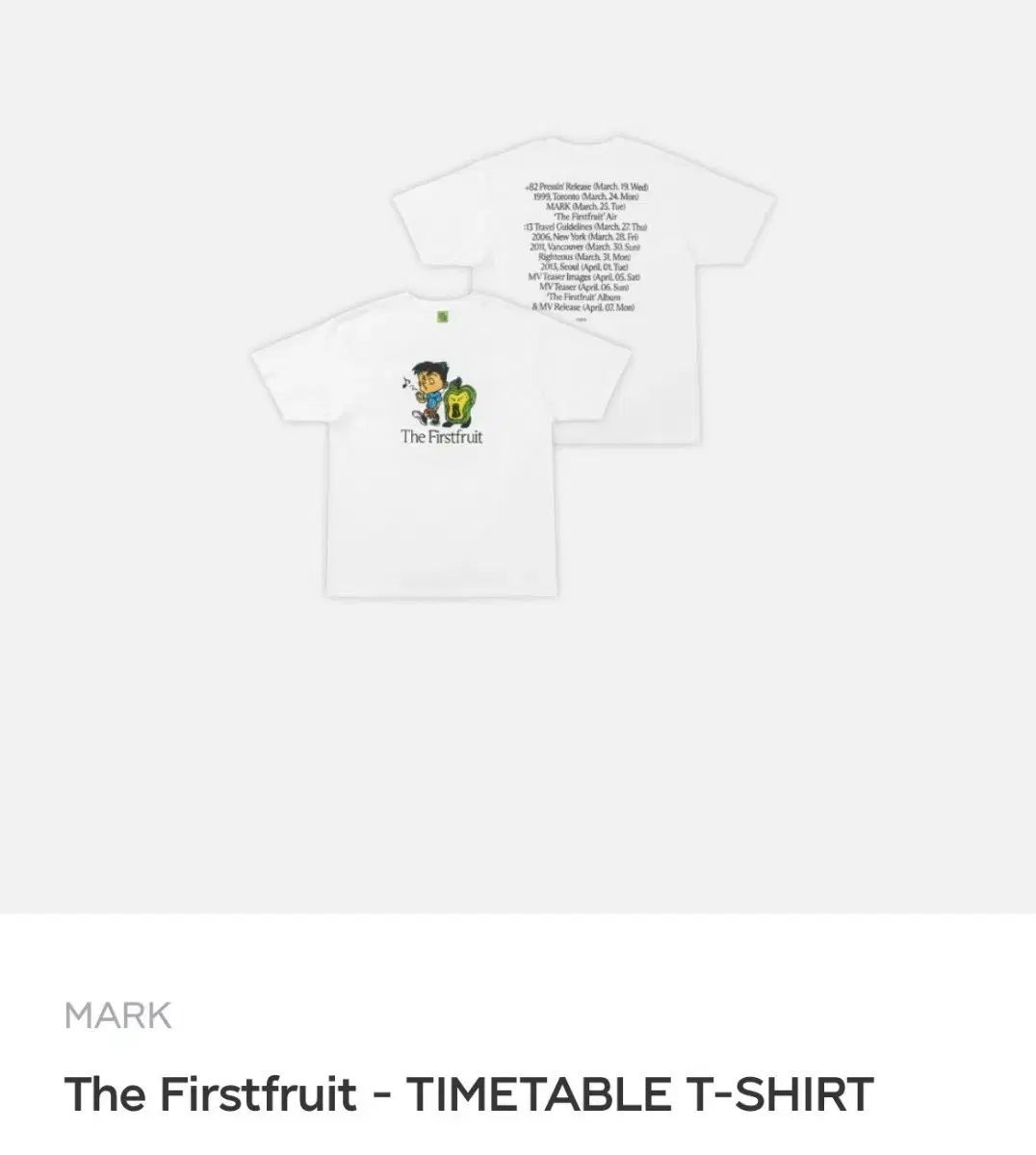 マーク MARK The First fruit タイムテーブル Tシャツ