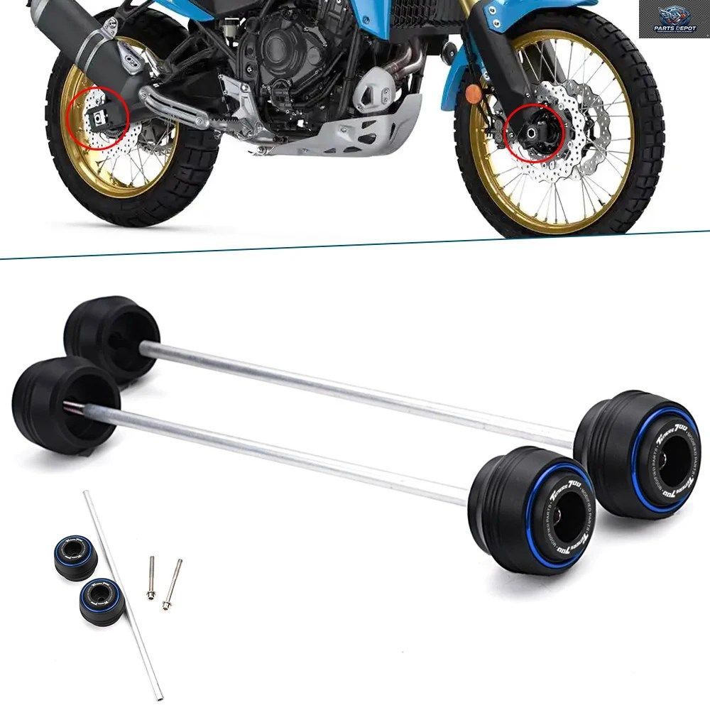 ヤマハ T7 T700 RALLY XTZ700 テネレ 2019-2025 オートバイ フロント/リアホイール アクスル フォーク クラッシュプロテクター