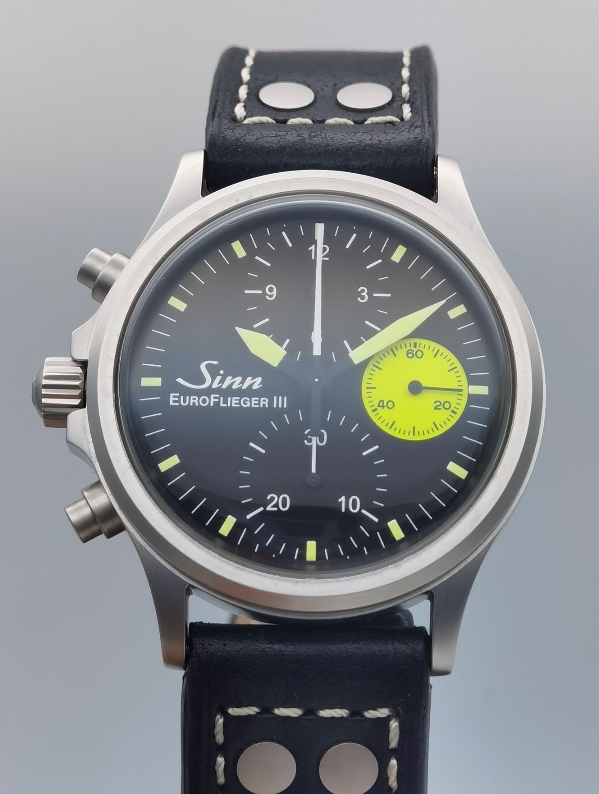 中古美品 保証書付き ジン SINN 356 ユーロフリーガー III 356.EURO FLIEGER.III 日本限定100本 SS クロノグラフ メンズ 自動巻き 腕時計