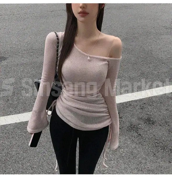即時発送 ビーチワンピース ニット 夏 ニットワンピース ロングTシャツ ニット ロング丈 シャーリングニット スト