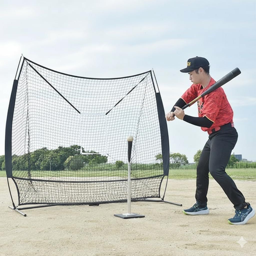 野球 練習 ネット 硬式 軟式M号・J号 ソフトボール対応 2.1×2.1m 大型