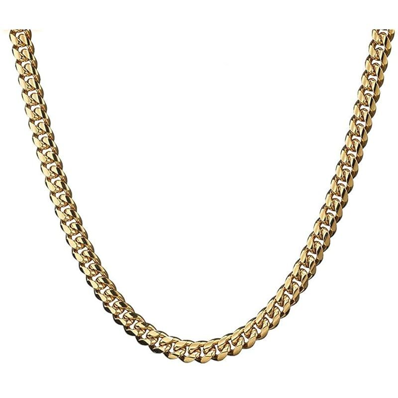 【新品】 [Rockyu] ネックレス チェーン メンズ ステンレス ゴールド 18金 18k金メッキ 感 喜平チェーンネックレス カッコいい ヒップホップ風 人気 アクセサリー…