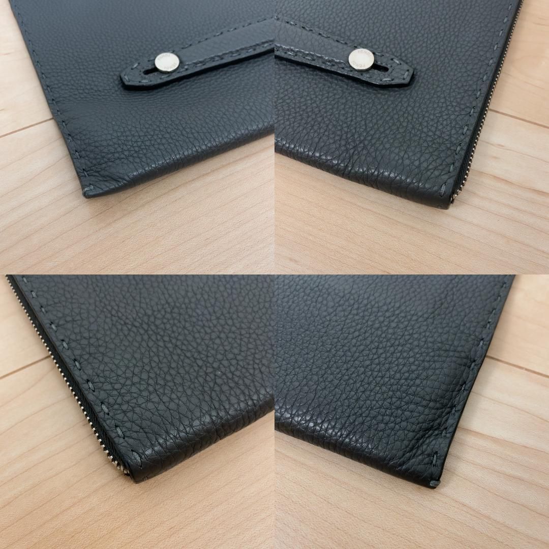 FENDI セレリア クラッチバッグ 7M0225 ブラック 黒 レザー セカンド