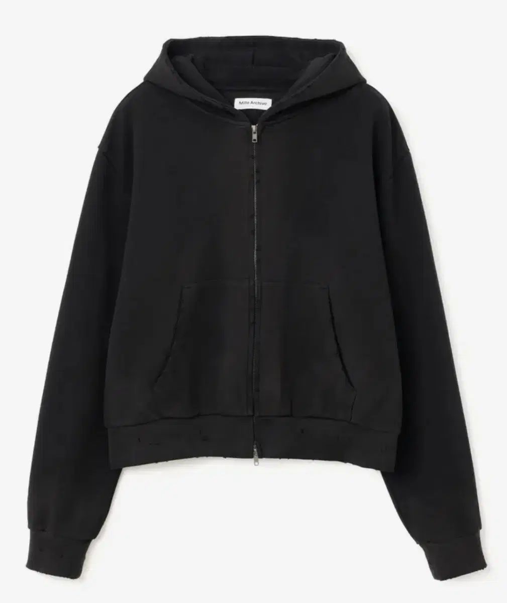 MILLO ARCHIVE ダメージ ショート フーディー ジップアップ M