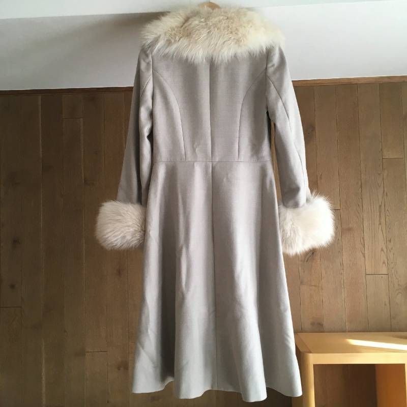 極美品 FOXEY BOUTIQUE ファー付き ロング コート38 37601