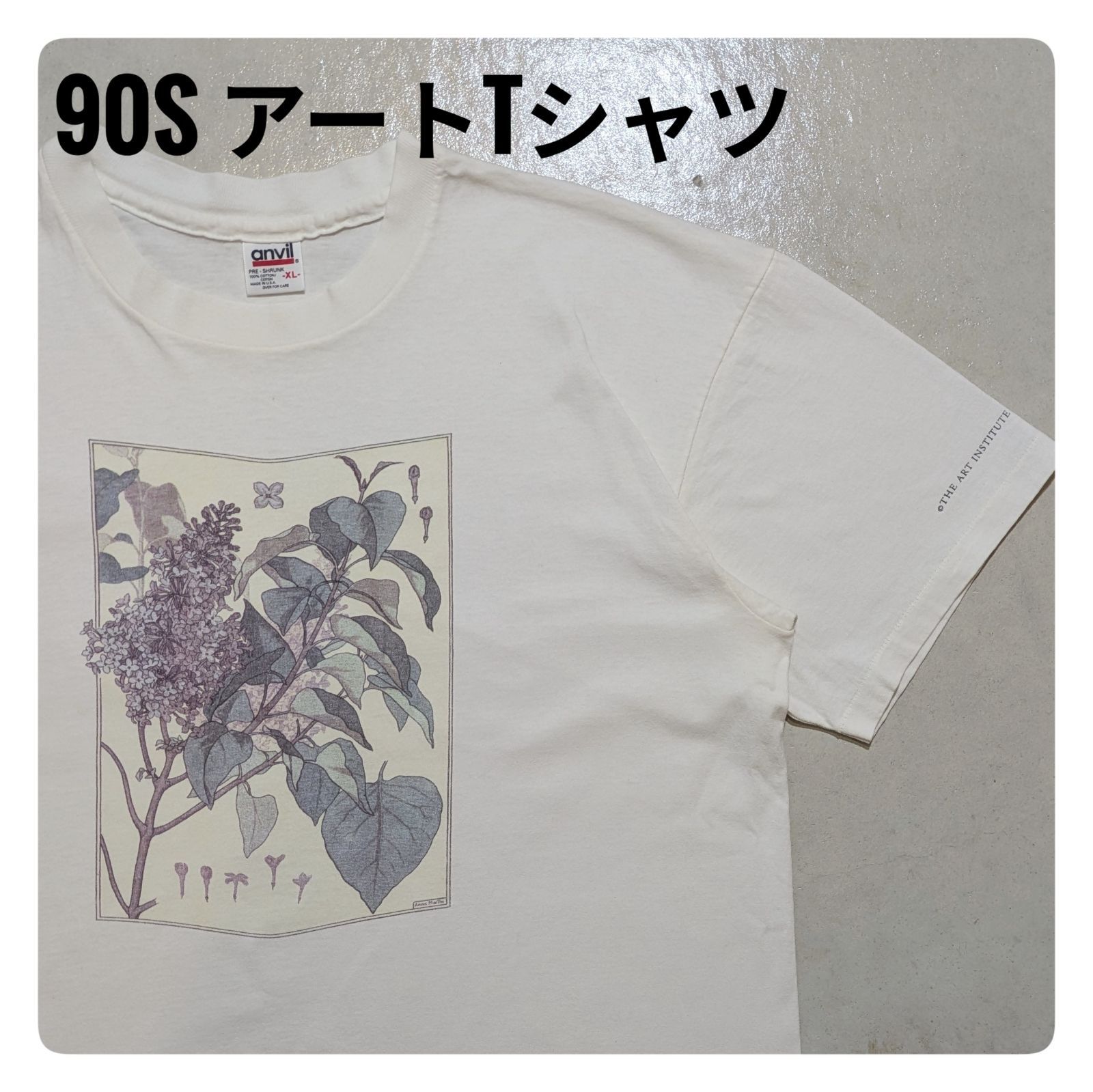 90s アートTシャツ ボタニカル シカゴ シングルステッチ XL　アメリカ　USA4