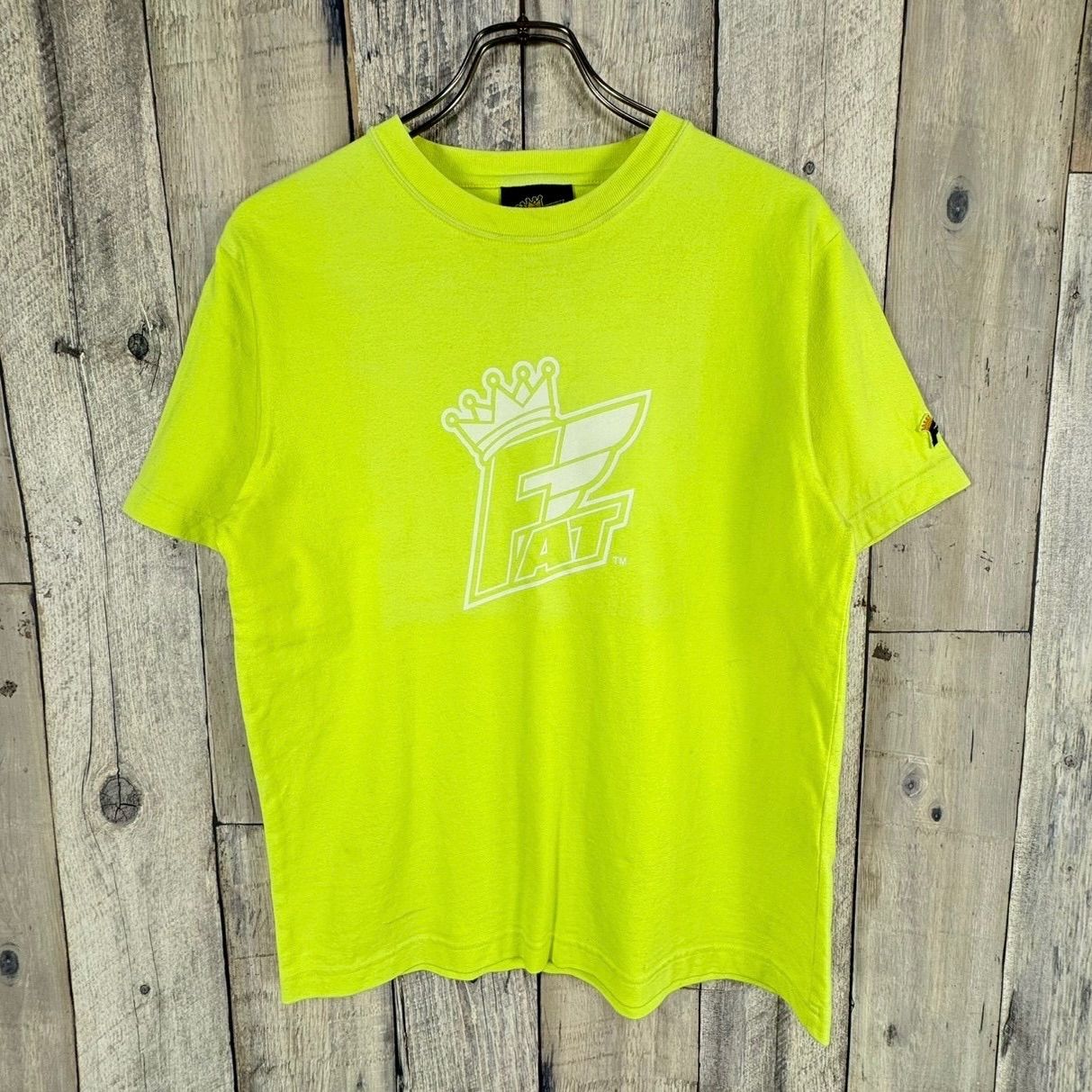 FAT エフエーティー 蛍光イエロー 厚地 肉厚 半袖 Tシャツ TEE メンズ