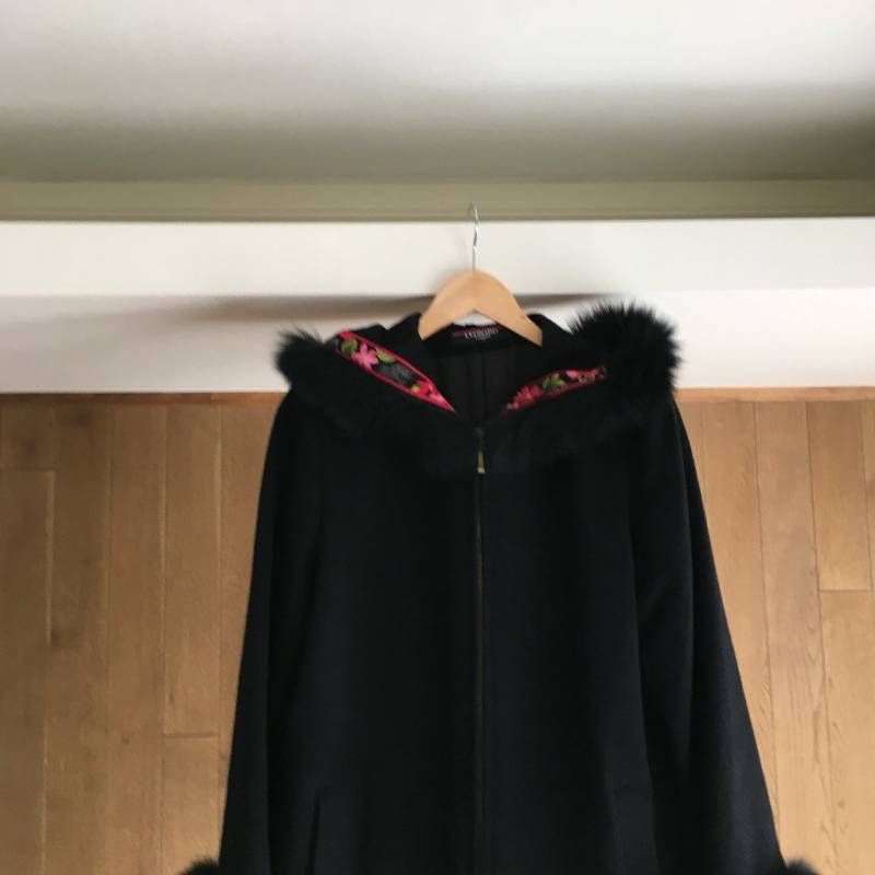 美品 LEONARD レオナールカシミヤ アンゴラ ウール フォックスファー 
