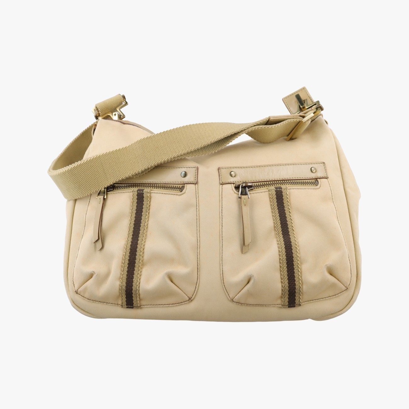 グッチGucciダブルポケット ベージュ キャンバス 90762