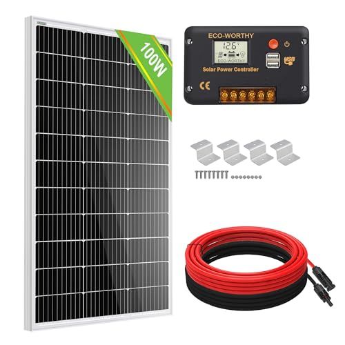 【新品】ECO-WORTHY 100W 12V ソーラーパネルキット:100W ソーラーパネル + 30Aチャージコントローラー +ケーブル+Z形ブラケット 23%変換効率 家庭用 DIY 小屋 トレーラー キャンプ用 災害対策 独立型 自作 1048f326 【新品】ECO-WORTHY 100W 12V ソーラーパネルキット:100W ソーラーパネル + 30Aチャージコントローラー +ケーブル+Z形ブラケット 23%変換効率 家庭用 DIY 小屋 トレーラー キャンプ用 災害対策 独立型 自作 1048f326