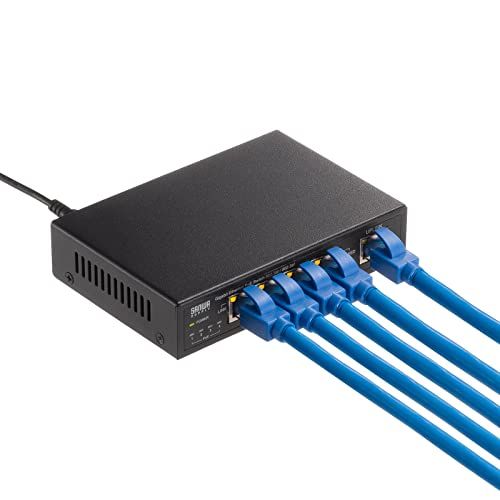 【新品】サンワサプライ スイッチングハブ ギガビット対応 PoE+ 5ポート 4ポート給電 IEEE802.3at 1ポート最大30W 合計60W 金属筐体 ファンレス LAN-GIGAPOE52 df29cad5
