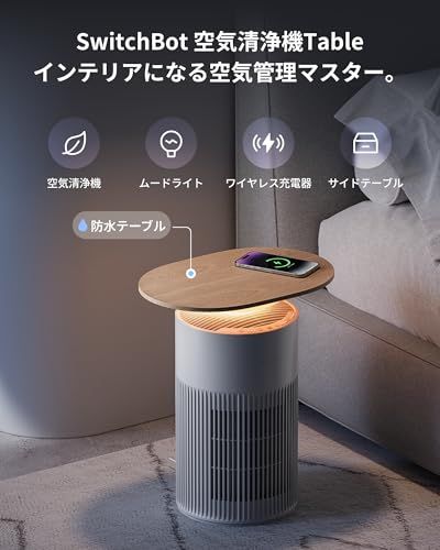 【1台4役・花粉対策】SwitchBot 空気清浄機 Table 脱臭 ワイヤレス充電 - スイッチボット 25畳 静音 小型 省エネ 大風量 360度全方位 浄化 消臭 除菌 集じん HEPA フィルター 花粉症 ニオイ対策 タイマー機能 47263408 【1台4役・花粉対策】SwitchBot 空気清浄機 Table 脱臭 ワイヤレス充電 - スイッチボット 25畳 静音 小型 省エネ 大風量 360度全方位 浄化 消臭 除菌 集じん HEPA フィルター 花粉症 ニオイ対策 タイマー機能 47263408