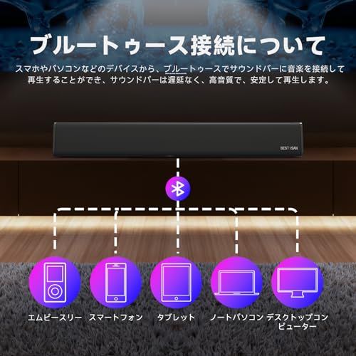 BESTISAN サウンドバーSoundbar Bluetooth対応スピーカー 2.0ch 40cm