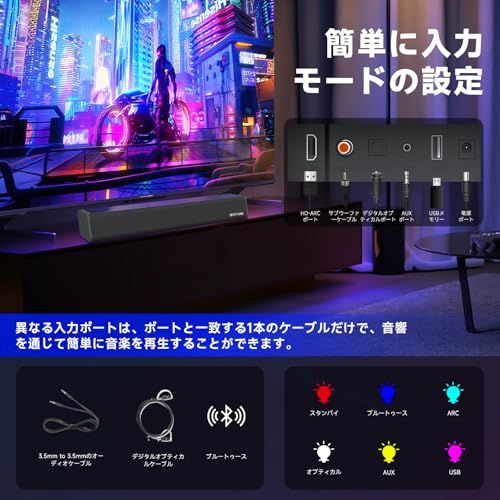 BESTISAN サウンドバーSoundbar Bluetooth対応スピーカー 2.0ch 40cm
