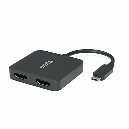 Plugable USB-C デュアル HDMI 変換アダプタ MST 対応 2台の 4K 60Hz モニタを接続 Windows Chromebook 用 ドライバ導入不要mt