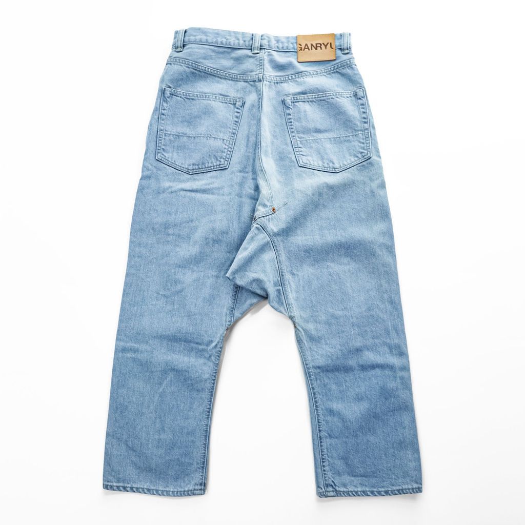 ✨極美品✨GANRYU COMME des GARCONS サルエル デニム L GANRYU ( COMME des GARCONS ) 日本製 サルエル デニムパンツ S ライト