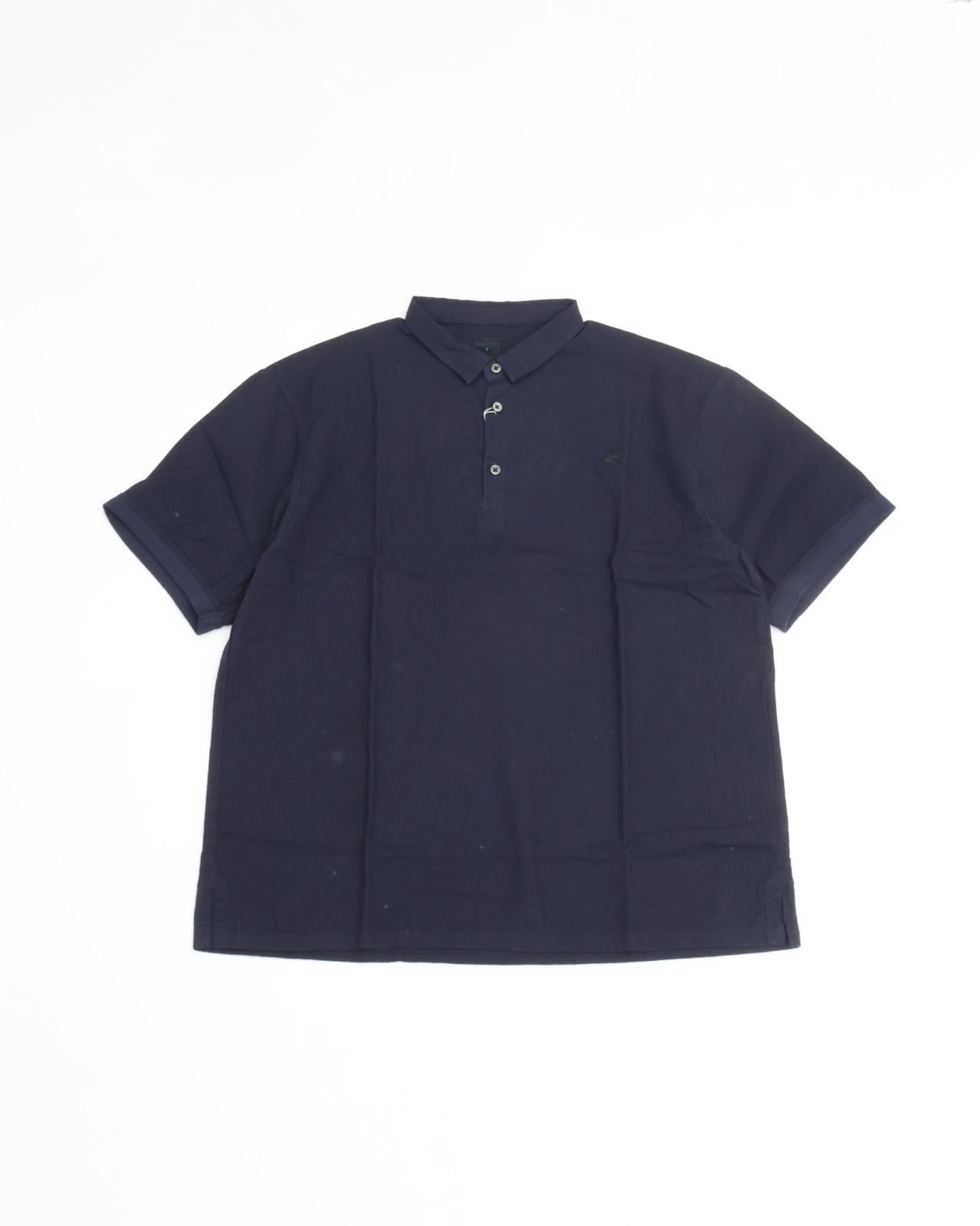 maillot マイヨ linen rich polo shirt-Tee FADE BLACK リネン 