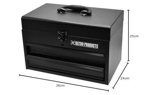 アストロプロダクツ コンパクトツールボックス 2段 マットブラック CTB142 | 工具箱 ツールボックス 収納ケース 工具 整備道具 小物入れ 蓋内側収納・引き出し2段 マットカラーJu