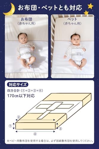 GUSUMIN 寝返り防止 うつ伏せ防止 おくるみ ベルト 赤ちゃん 対策 (セット品・くま) ホワイトJu