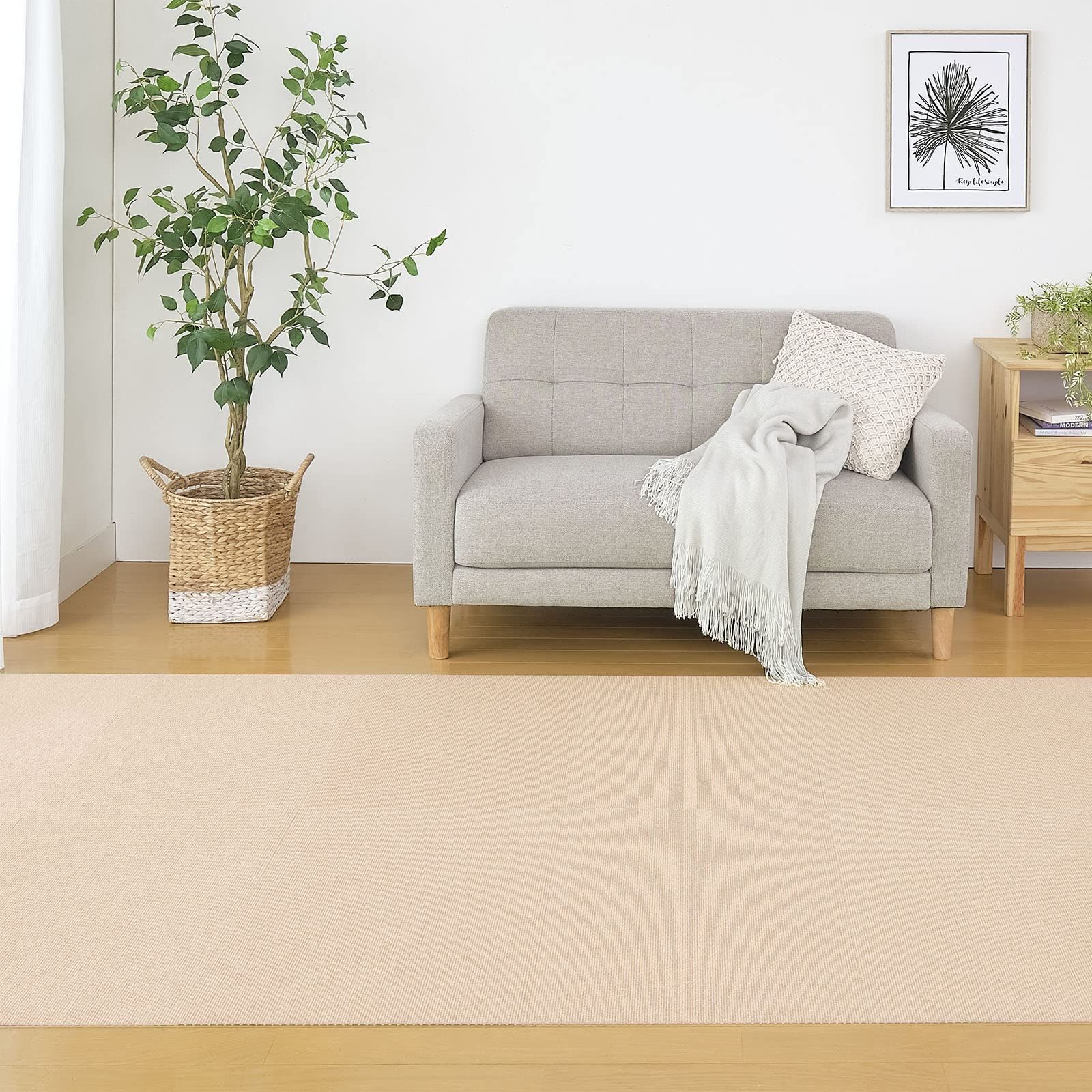 サンコー ずれない ジョイントマット 45×60cm ライトベージュ 24枚 カーペットタイプ【日本製 撥水 消臭 洗える】おくだけ吸着 キッチンマット OG-40
