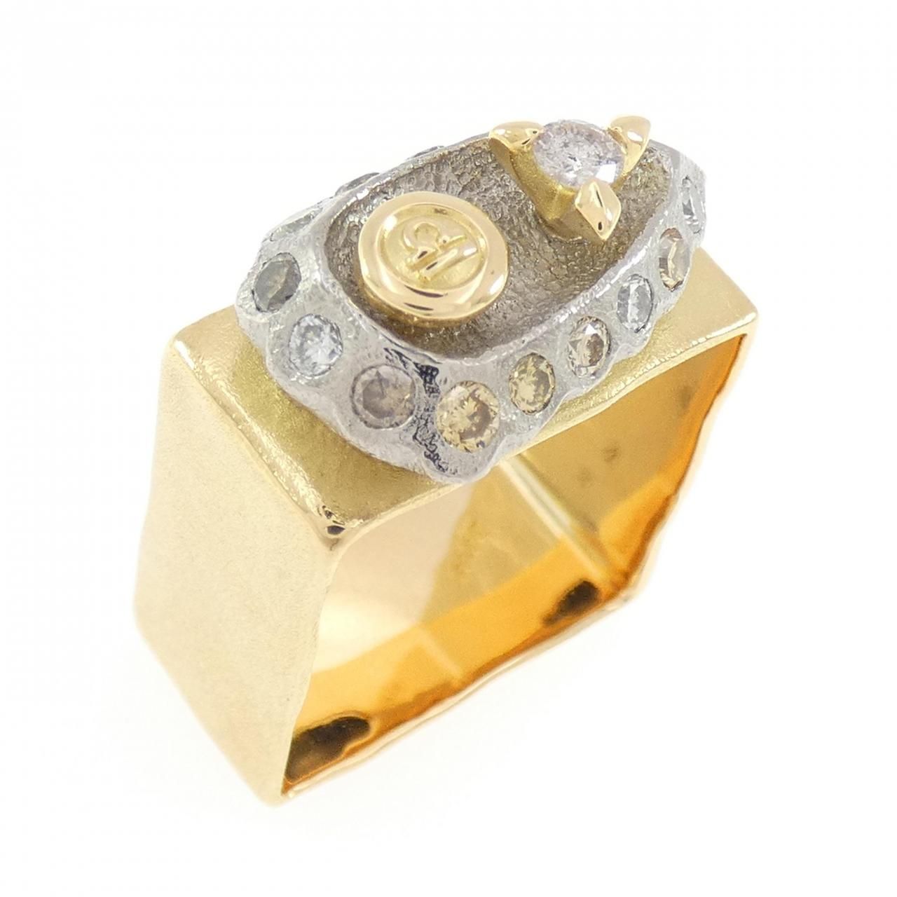 K20YG/K18WG ダイヤモンド リング 0.55CT