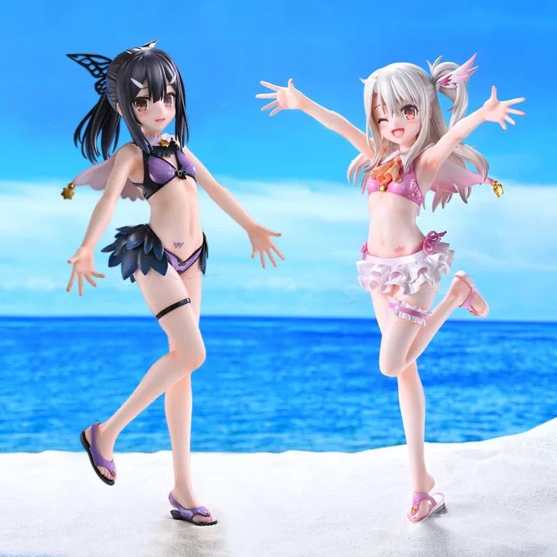 プリズマ☆イリヤ イリヤ＆美遊 フィギュア 2体セット 美品】Fate プリズマ☆イリヤ イリヤ＆美遊 水着Ver. 2体セット 1/7