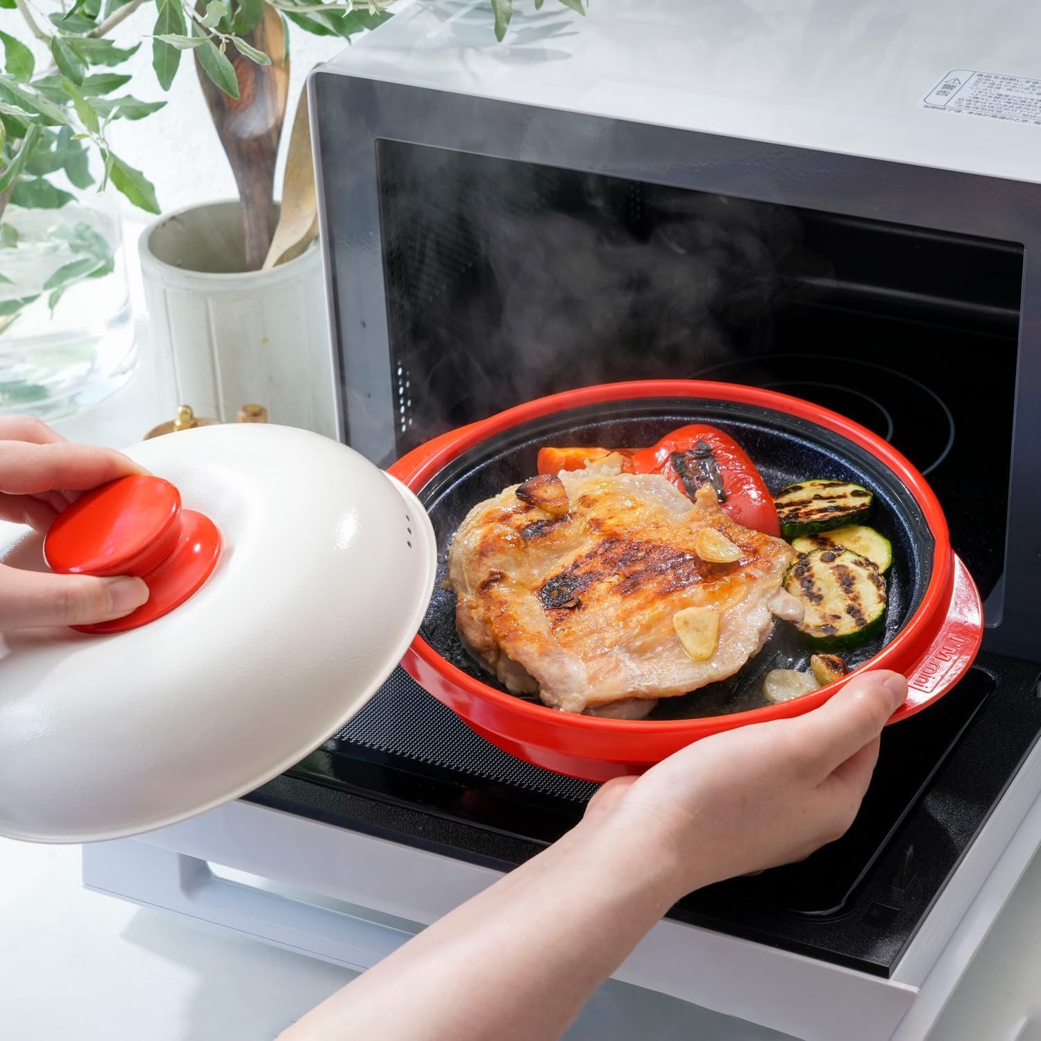 レンジメートプロ RANGEMATE PRO レッド 特許技術 焼き魚 電子レンジ調理器 レシピブック付 魚焼きグリル不要 蓄熱ヒートコア 高温調理 フッ素樹脂コーティング 母の日ギフト