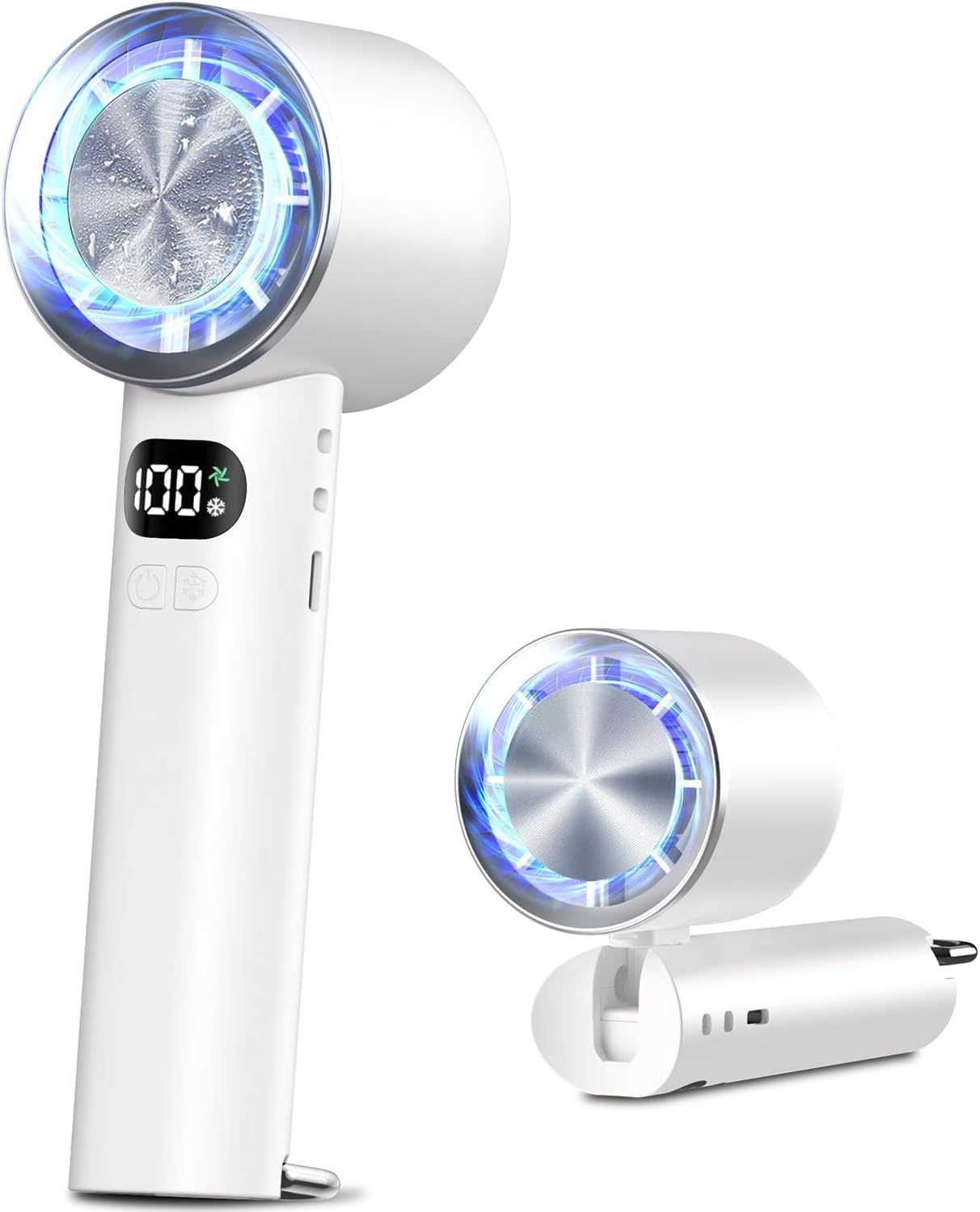 【新品】ハンディファン 冷感プレート 【2025新型登場 1秒瞬間冷却】 携帯扇風機 6800mAh大容量 usb充電式 手持ち扇風機 首掛け ミニファン クーラー機能 軽量 強力 100段階調節 折り畳み 卓上 小型 冷却 ストラップ付き 1008f95d