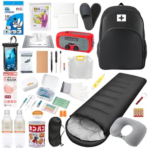 防災グッズ 32点 セット 【防災士監修×全品長期保管可能】 防 災バッグ 1人用 簡易トイレ 懐中電灯 高輝度 保存食 保存水 非常用リュック 防 災リュック 女性 家族用 防水 避難セット 在宅避難 地震 台風 停電対策Ju