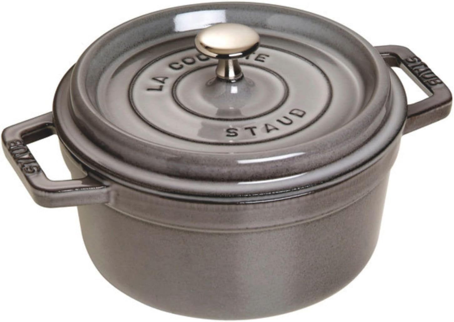 【最大30日間お試し対象】 ストウブ(Staub) 「 ピコ ココット ラウンド グレー 22cm 」 両手 鋳物 ホーロー 鍋 無水調理 IH対応 【シリアルナンバー付き日本正規販売品】 La