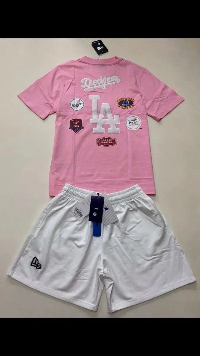 MLB ニューエラ ピンク LA ドジャース 上下セット S M