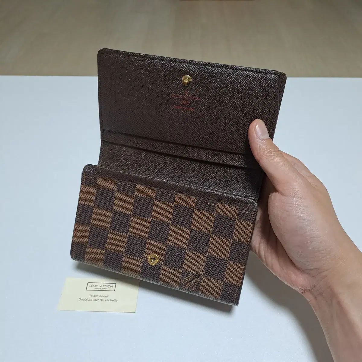 100%/正規品 Louis Vuitton ルイヴィトン ダミエ・エベン トレゾール ジッパー 中財布
