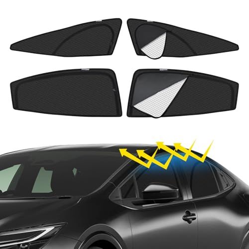 プリウス 60系 車種専用 メッシュカーテン サンシェード 遮光 換気 PRIUS 5代目 サイド用 2in1 カーテン 日除け 虫避け マグネット カーシェード 通風 UVカット運転席 助手席 インテリア アクセサリー カスタム 4枚ts 02e00add