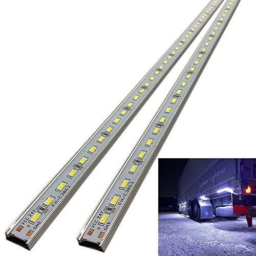 とっても明るい マグネット式 LEDダウンライト 24V 高輝度LED 高機能防水 簡単取付 トラック カスタム 視認性アップ 2本セット (50cm, ホワイト)as d28a7792