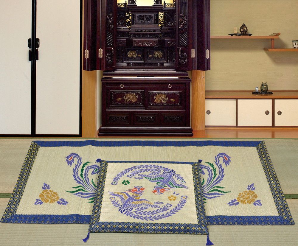 70×70cm] 国産い草御前座布団 鳳凰 日本製 仏前座布団 法要 法事 お盆