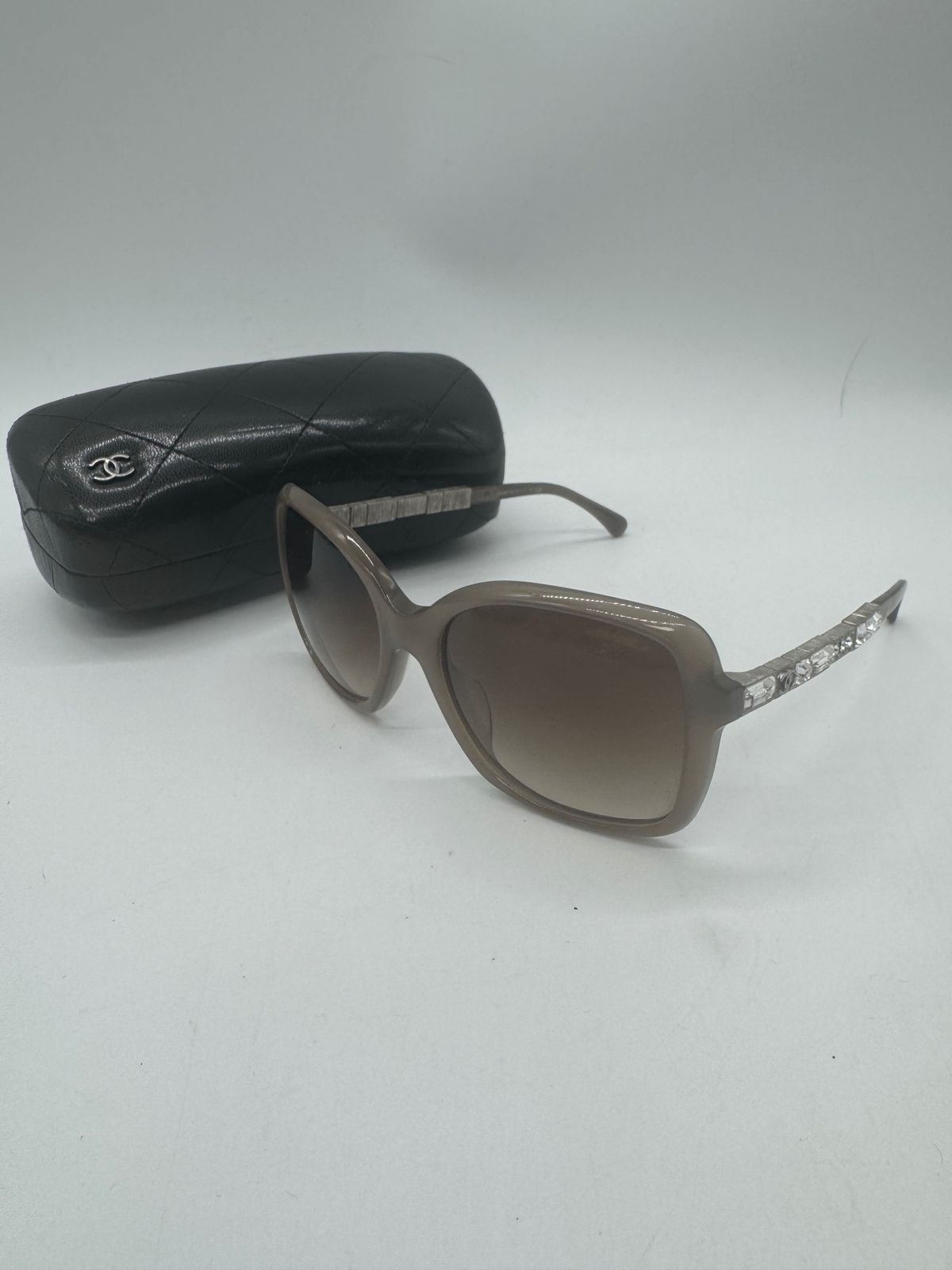 【良品】CHANEL シャネル ココマーク ラインストーン サングラス P2546