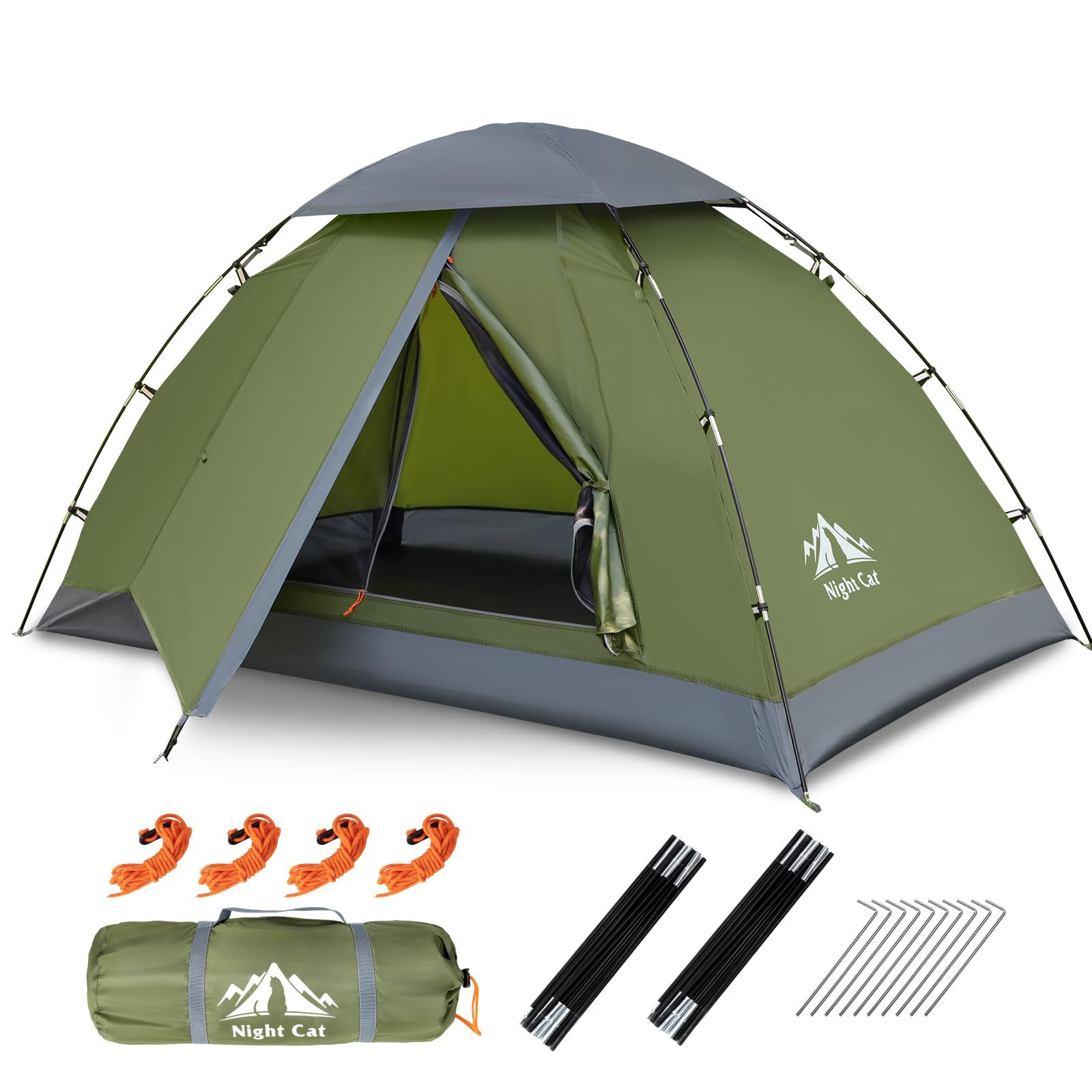 Night Cat テント 1-2人用 ワンタッチ設営 重防水・軽量・コンパクト設計 スカウト キャンプ 登山 バックパッキング用?Ju