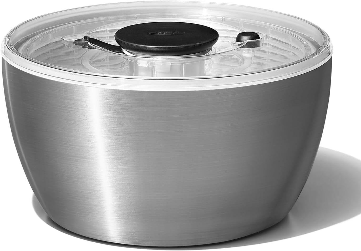 OXO オクソー サラダスピナー 野菜水切り器 ステンレス サラダスピナー 4人以上 作り置き 26.8×26.8×15cm 食器洗い乾燥機(低温設定)可