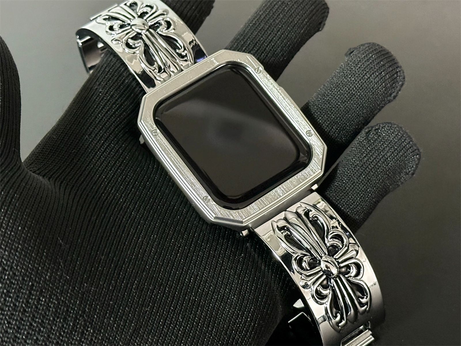銀ss☆Apple Watchバンド ステンレスブレス メタルベルト アップル 