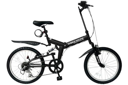 折りたたみ自転車 20インチ AJ-01N 前後サスペンション MTB シマノ6段ギア ライト ワイヤーロック錠 プレゼント 街乗りJu